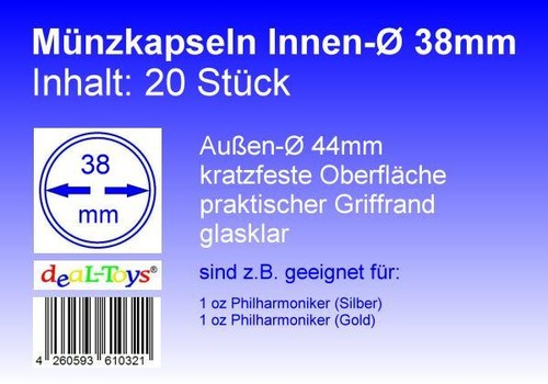 Münzkapseln 38mm geeignet - münzkapseln, 38mm,